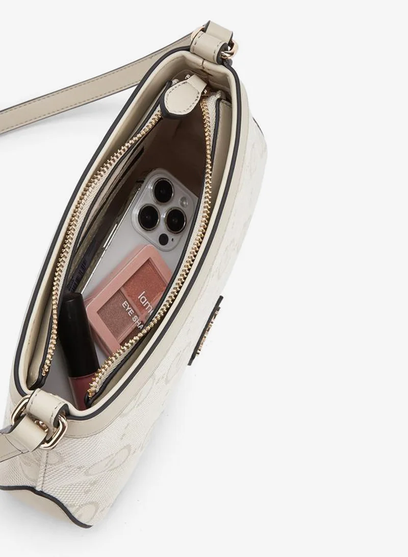 Celeste BEIGE Textured Crossbody Bag With Adjustable Strap for Women | Best Price UAE