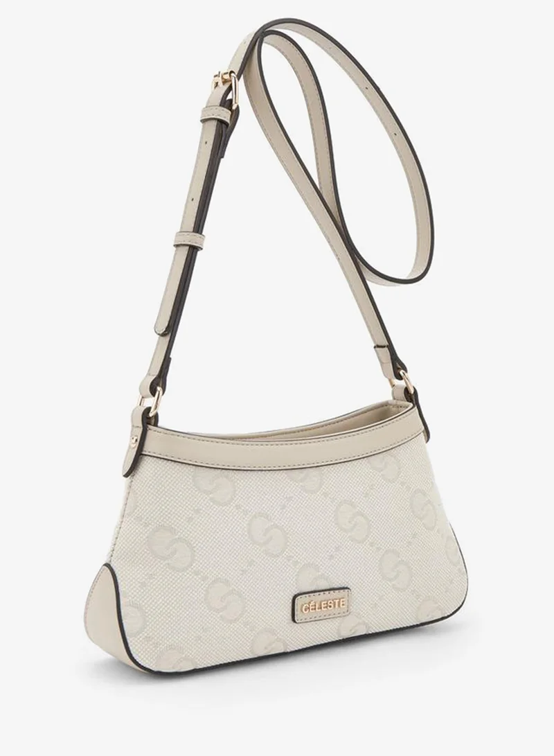 Celeste BEIGE Textured Crossbody Bag With Adjustable Strap for Women | Best Price UAE