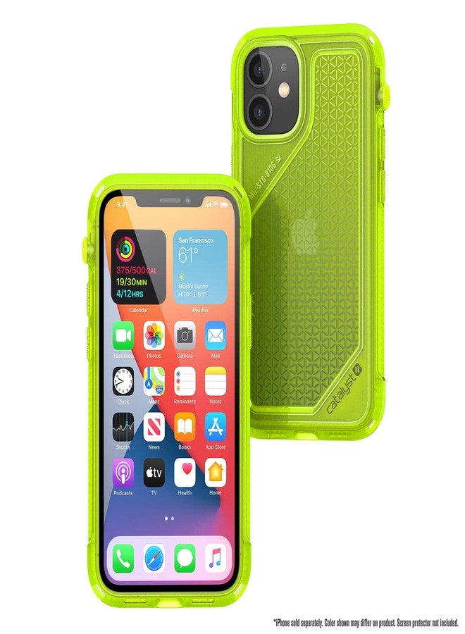 Catalyst Vibe Series Case Designed for iPhone 12 Mini, Patented Rotating Mute Switch, Compatible with MagSafe, 10ft Drop Proof, Crux Accessories Attachment System - Neon Yellow - Image 3
