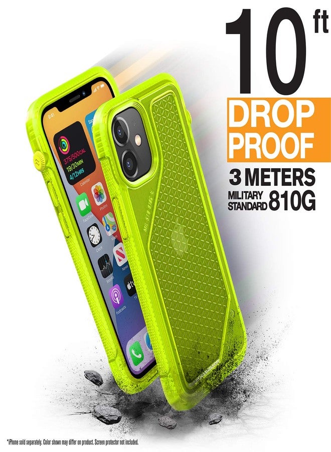 Catalyst Vibe Series Case Designed for iPhone 12 Mini, Patented Rotating Mute Switch, Compatible with MagSafe, 10ft Drop Proof, Crux Accessories Attachment System - Neon Yellow - Image 2