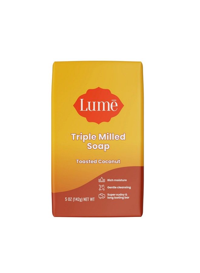 Lume صابون ثلاثي الطحن رطوبة غنية وتنظيف لطيف خالي من البارابين خالي من الفثالات آمن للبشرة 5 أونصات (جوز الهند المحمص) - Image 2