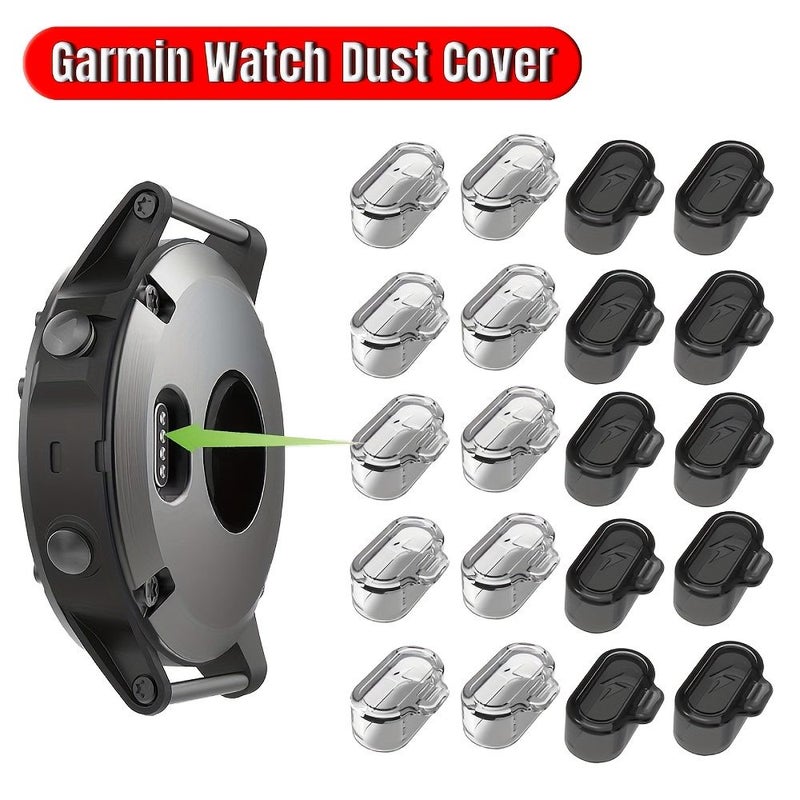 20pcs Silicone Dust Plug Charging Port Cover For Smartwatch Transparent Compatible With Fenix 8 7 6 Series Forerunner Venu - Image 1