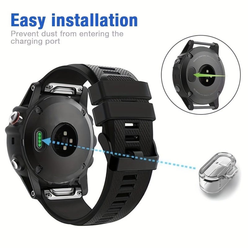 20pcs Silicone Dust Plug Charging Port Cover For Smartwatch Transparent Compatible With Fenix 8 7 6 Series Forerunner Venu - Image 3