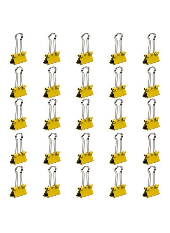 JAM Paper Colorful Binder Clips Small 3 4 Inch (19 Mm) Yellow Binderclips 25 Pack  - Image 3