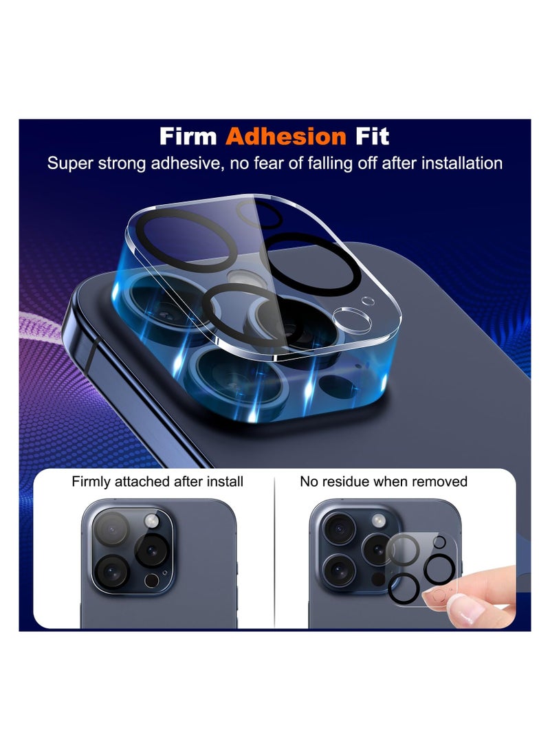 Aookay [3 Pack] Camera Lens Protector Compatible with iPhone 15 Pro Max / 15 Pro Accessories Camera Screen Cover 9H Glass Unbreakable Protection Case Friendly (iPhone 15 Pro Max/15 Pro) - Image 5