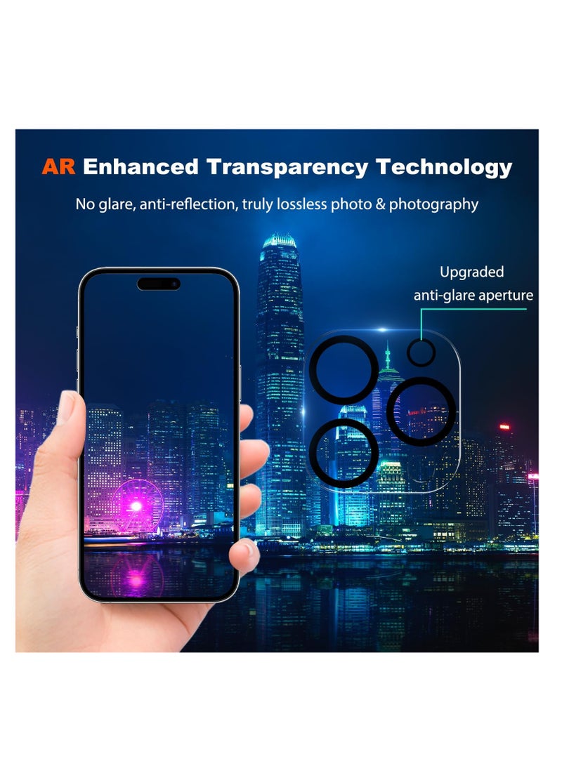 Aookay [3 Pack] Camera Lens Protector Compatible with iPhone 15 Pro Max / 15 Pro Accessories Camera Screen Cover 9H Glass Unbreakable Protection Case Friendly (iPhone 15 Pro Max/15 Pro) - Image 4