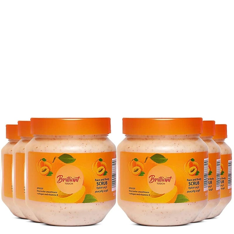 Brilliant Touch Face &body Scrub 6Pcs. 250ml APRICOT
