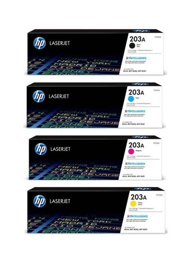 HP حزمة مكونة من 4 خراطيش حبر أصلية HP 203A LaserJet باللون الأسود والسماوي والأصفر والأرجواني - Image 1