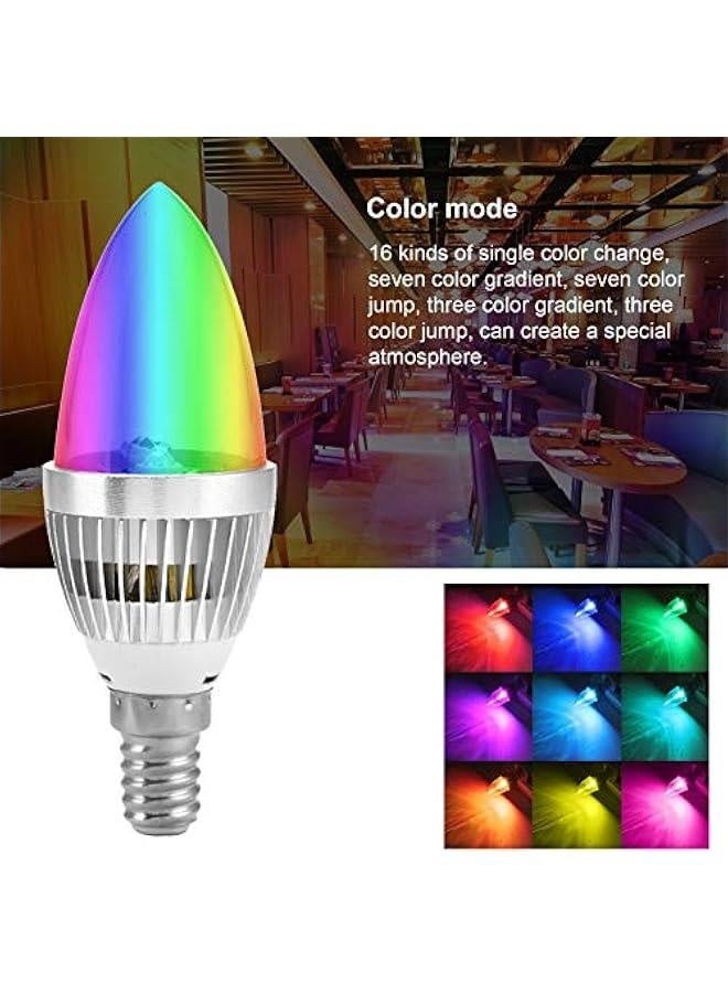 مصباح شمعة LED E14/E12 3W RGB مع جهاز تحكم عن بعد، مصباح شمعة متغير، مصباح LED مع جهاز تحكم عن بعد (E12)، مصباح شمعة متغير، مصباح شمعة E14/E12 3W RGB - Image 5