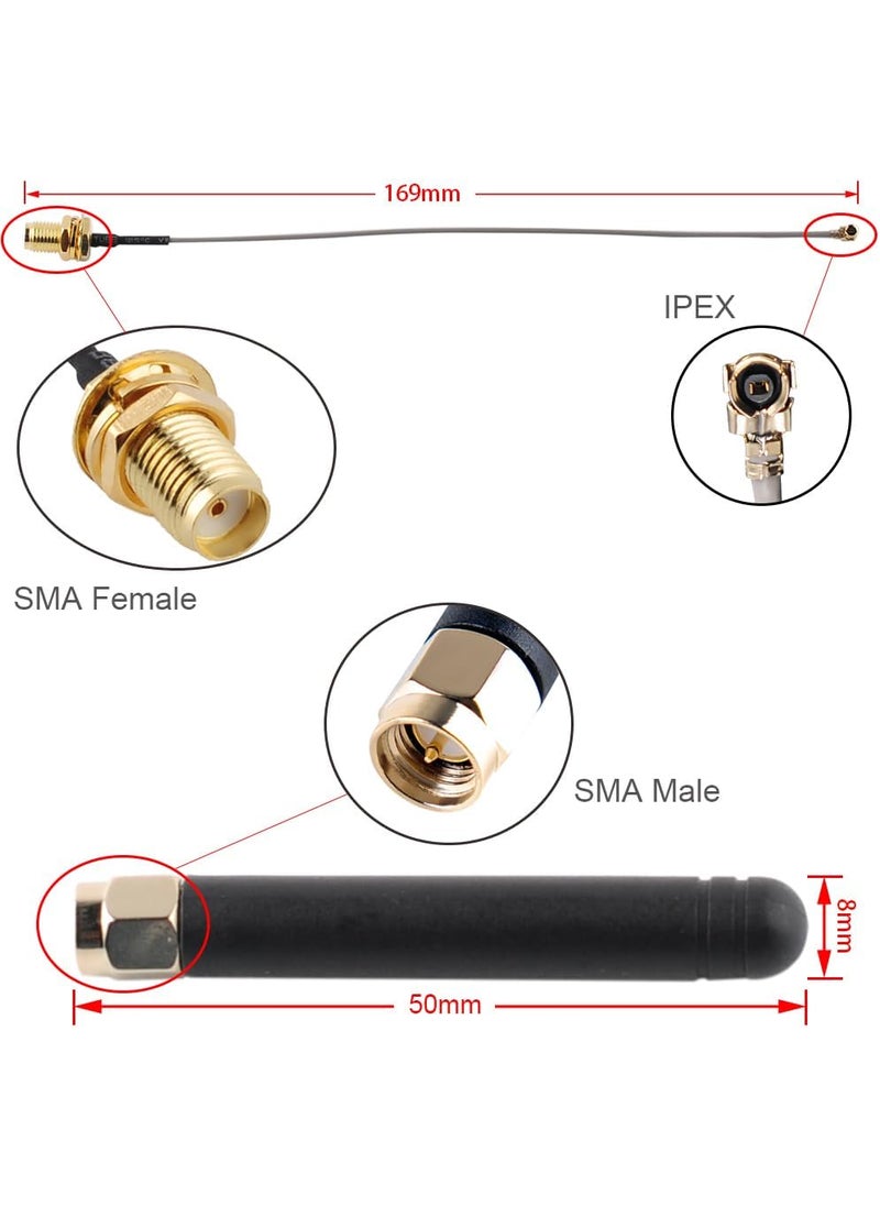 NEXTION LoRa Antenna 915MHz Pigtail 2dBi UFL to SMA Cable for 915 MHz ESP32 LoRa OLED CubeCell Board HTCCAB02S GPS Module Pack of 4  - Image 3