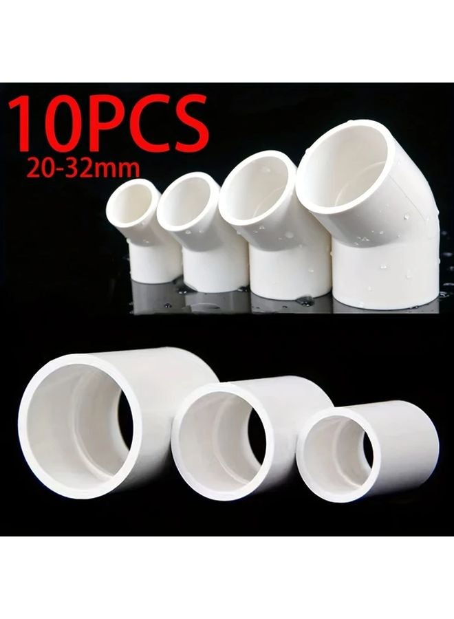 10PCS White PVC 45 Degree Elbow Pipe Fittings 32mm Diameter Water Supply System - Image 2