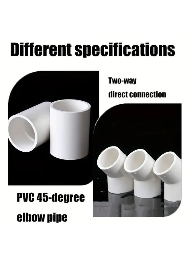 10PCS White PVC 45 Degree Elbow Pipe Fittings 32mm Diameter Water Supply System - Image 3