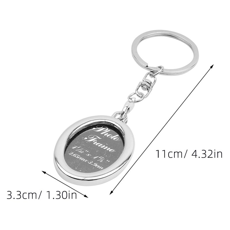 💍 مجموعة ٤ خواتم مفاتيح معدنية مع إطارات صور بيضاوية للتعليق والهدايا - Image 2