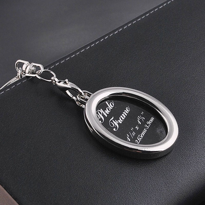 💍 مجموعة ٤ خواتم مفاتيح معدنية مع إطارات صور بيضاوية للتعليق والهدايا - Image 5