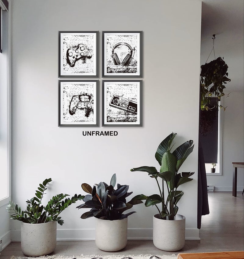 AEHIE Retro Video Game Gaming Poster Prints for Home Boys Room Playroom Decor,Black And White Video Game Decorations Prints Wall Art Unframed 4pcs 8x10inches,Gift for Gamer Boys Gaming Love (8Ã—10 inc) - Image 3