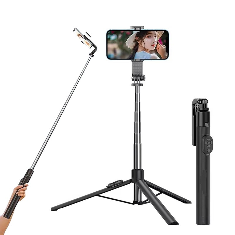 Conbre Y17 Long Selfie Stick with Tripod Stand Aluminum 67inch/170cm for Phone, Remote for Photography, Videoshoot, Selfie & Travel,Vlogging Portable Bluetooth Remote Control - Image 1