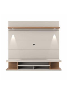 AtoZ Furniture Milano Floating Entertainment Center for TVs up to 60 inch in White and Brown Color 