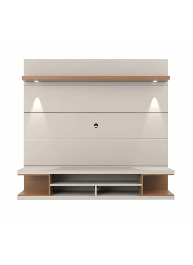 AtoZ Furniture Milano Floating Entertainment Center for TVs up to 60 inch in White and Brown Color 