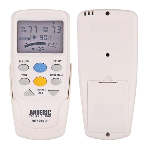 Anderic Replacement for Hampton Bay CHQ7096T with Reverse Key Thermostatic Remote Control for Hampton Bay Ceiling Fans (FCC ID: CHQ7096T, UC7096T, CHQ8BF7096T, CHQ8BT7096T) - RR7096TR - Image 1