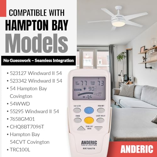 Anderic Replacement for Hampton Bay CHQ7096T with Reverse Key Thermostatic Remote Control for Hampton Bay Ceiling Fans (FCC ID: CHQ7096T, UC7096T, CHQ8BF7096T, CHQ8BT7096T) - RR7096TR - Image 3