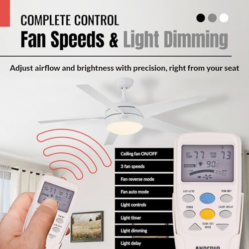 Anderic Replacement for Hampton Bay CHQ7096T with Reverse Key Thermostatic Remote Control for Hampton Bay Ceiling Fans (FCC ID: CHQ7096T, UC7096T, CHQ8BF7096T, CHQ8BT7096T) - RR7096TR - Image 2