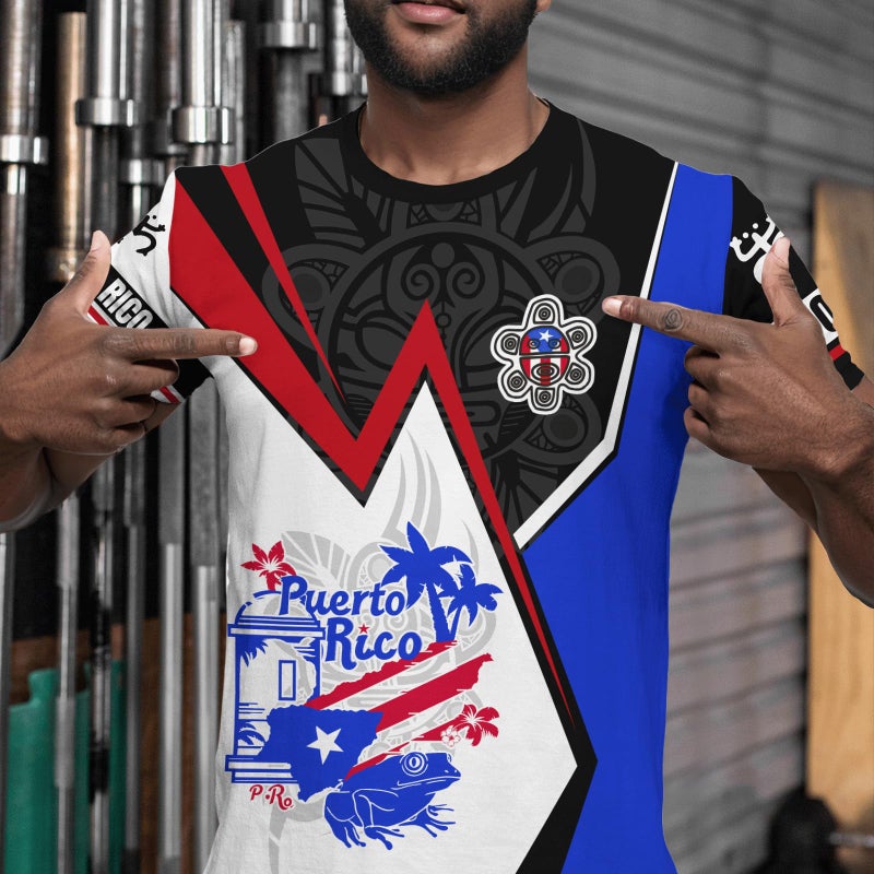 DFZ Puerto Rico Shirt 3D Fashion Classic Crewneck Short Sleeve Top Puerto Rico Jersey Unisex Multicolor - Image 2