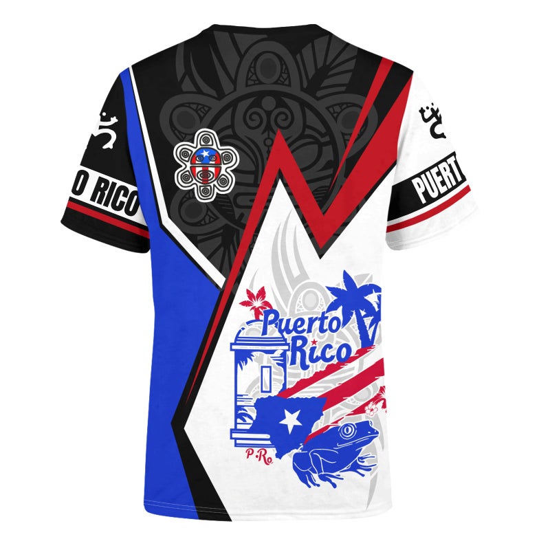 DFZ Puerto Rico Shirt 3D Fashion Classic Crewneck Short Sleeve Top Puerto Rico Jersey Unisex Multicolor - Image 5