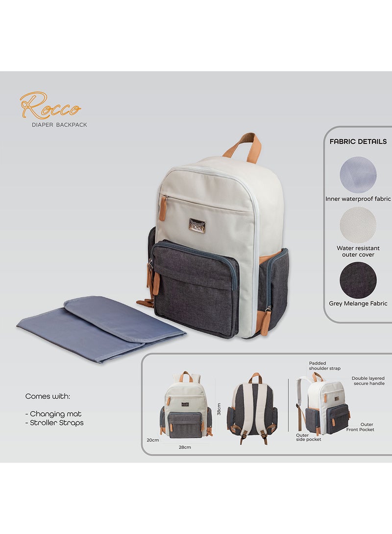 Moon Rocco Diaper Backpack With Changing Pad - Grey - Image 2