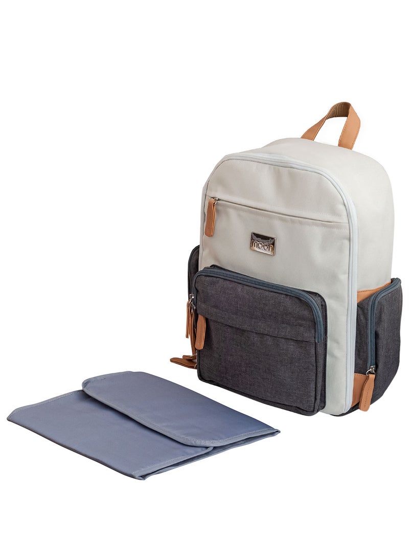 Moon Rocco Diaper Backpack With Changing Pad - Grey - Image 1