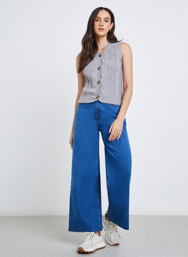 Styli Knitted Sleeveless Buttoned Waistcoat - Image 2