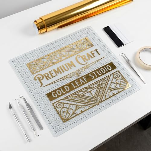 Picniva Gold Chrome Mirror Vinyl Roll - 24 Inch x 10 Ft Permanent Adhesive Backed Metallic Vinyl for Craft Cutters, Sign Making, and DIY Home Decor - Image 3
