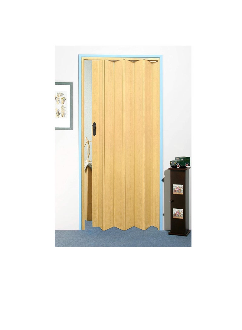 ROBUSTLINE Robustline Folding Sliding Doors 210cm Height x 100cm Width, Made in Taiwan (LIGHT BEIGE)  - Image 1