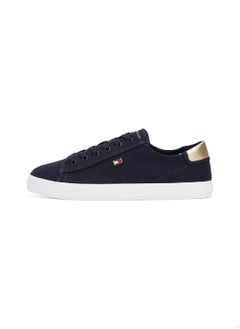 TOMMY HILFIGER Women's Canvas Metallic Heel Sneakers - Cotton, Blue  - Image 5