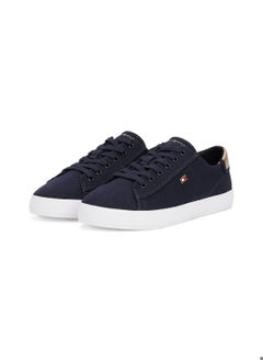 TOMMY HILFIGER Women's Canvas Metallic Heel Sneakers - Cotton, Blue  - Image 2