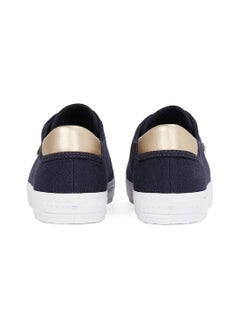 TOMMY HILFIGER Women's Canvas Metallic Heel Sneakers - Cotton, Blue  - Image 3