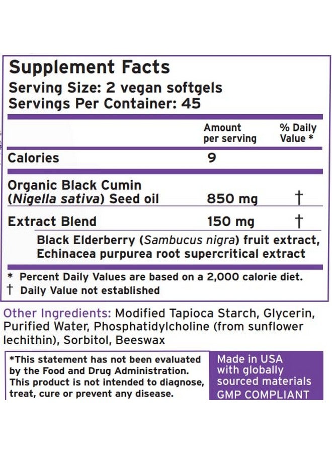 Zatik Naturals - Elderberry + Echinacea + Black Seed for Immune Support, 90 Vegan Softgels - Image 3