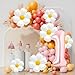 Corabsar Daisy Balloons Groovy One Birthday Decorations 40 Inch Rose Gold Number 1 Balloons Daisy Balloon for One Groovy Baby Birthday Decor Daisys First Birthdays Decor - Image 4