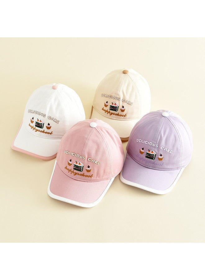 Bumblebee Kids Sun Hat Outdoor Baseball Cap With Brim Embroidered Solid Color Adjustable For Girls - Image 3