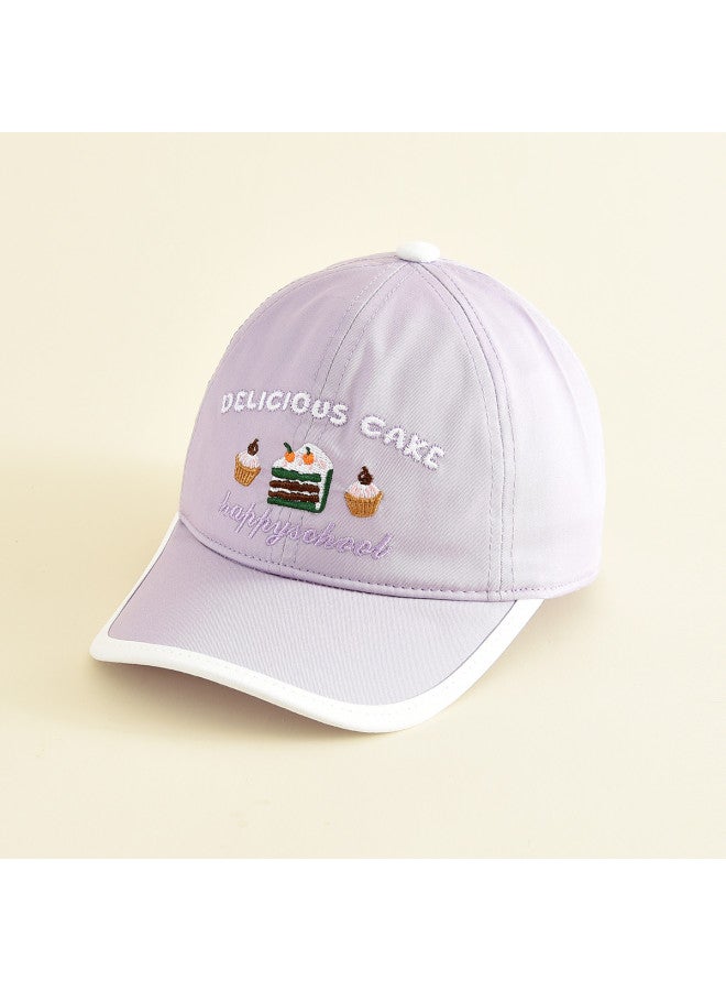 Bumblebee Kids Sun Hat Outdoor Baseball Cap With Brim Embroidered Solid Color Adjustable For Girls - Image 2