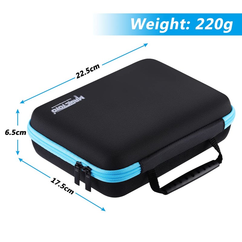 MAGICYOYO Professional Yoyo Storage Case, Yo-yo Case Carry Bag Protect Yo yo Accessories, 6 Yoyo Storage Compartments and Interior Zip Compartment (Black Blue) - Image 3