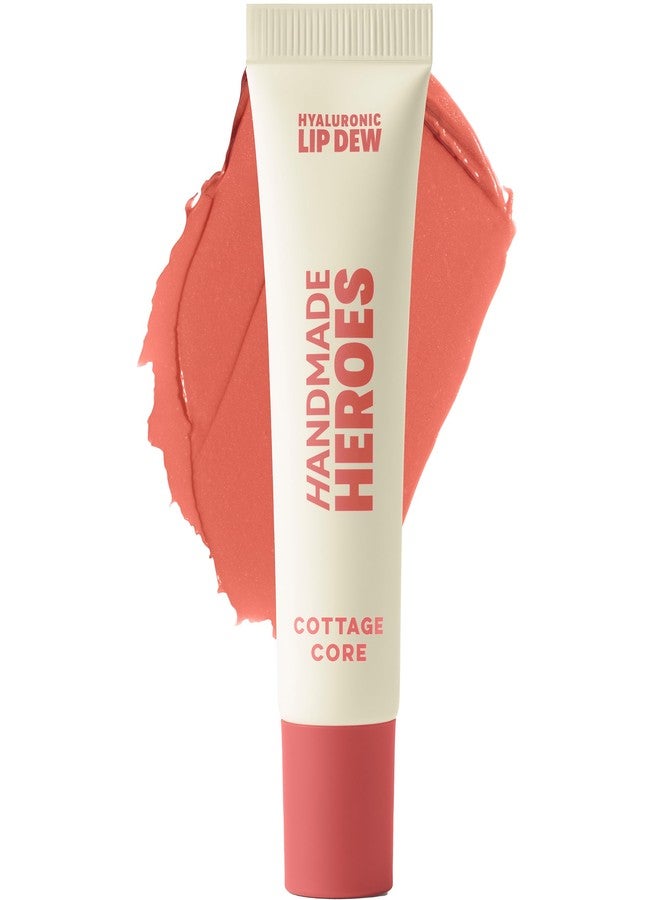 Handmade Heroes 100% Natural Vegan Tinted Lip Gloss with Hyaluronic Acid - Lightweight Moisturizing Soft Lipstick for Dry Lips - Cottage Core (Pink) - Image 1