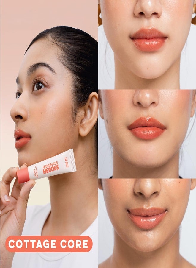 Handmade Heroes 100% Natural Vegan Tinted Lip Gloss with Hyaluronic Acid - Lightweight Moisturizing Soft Lipstick for Dry Lips - Cottage Core (Pink) - Image 4