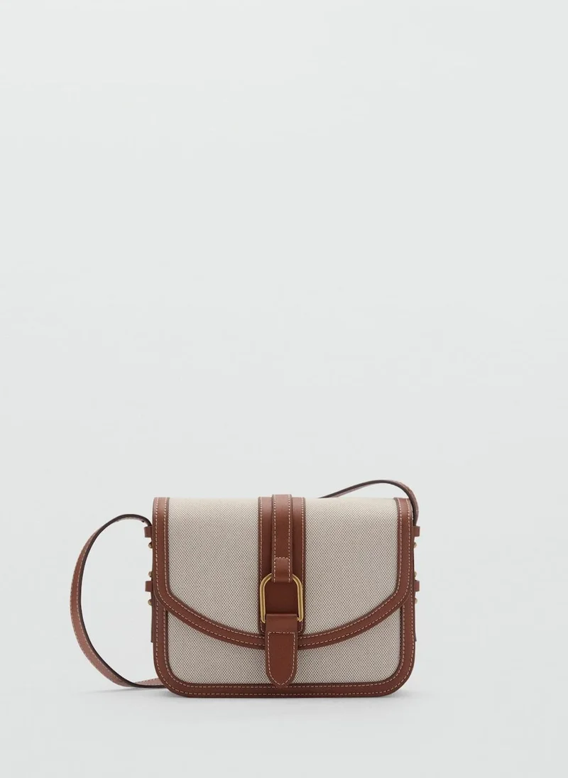 مانجو Contrasting Canvas Shoulder Bag