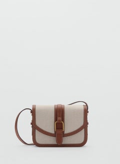 MANGO Contrasting Canvas Shoulder Bag  - Image 1