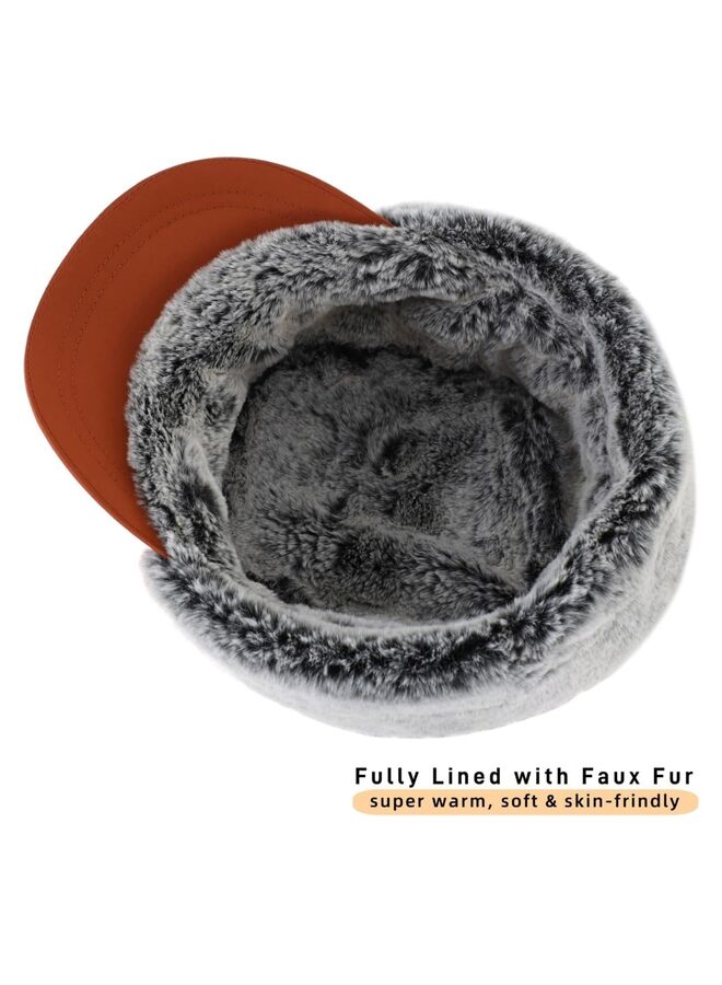 Outdoor Men's Winter Baseball Cap with Visor Warm Earflap Hat Trapper Hunting Hat - Image 4