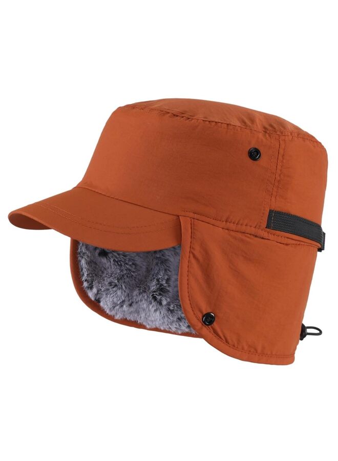 Outdoor Men's Winter Baseball Cap with Visor Warm Earflap Hat Trapper Hunting Hat - Image 1