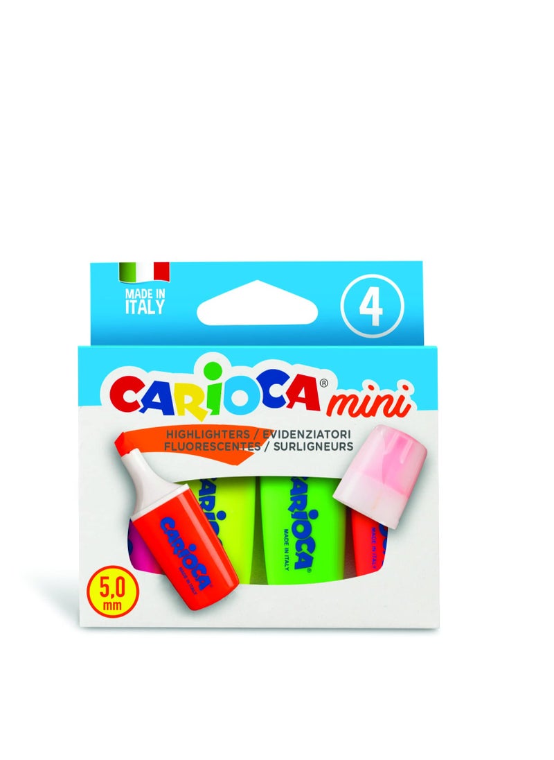 carioca Mini HighLighters Set 4 Pcs Multicolour 