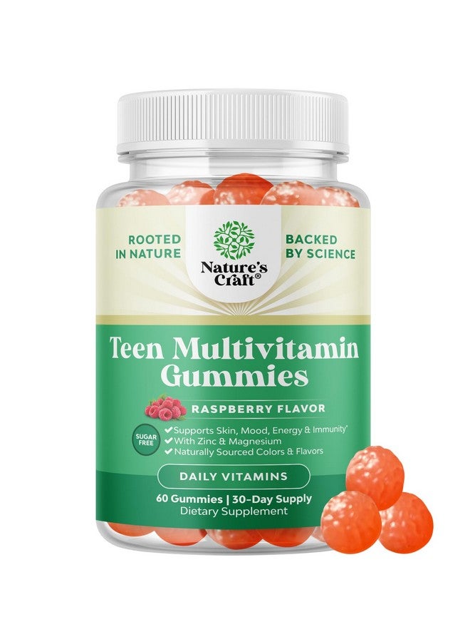 Natures Craft Teen Multivitamin Gummies 12-17 - Teen Boys & Girls Gummy Vitamins for Better Skin, Immune Strength, Mood & Energy Support - Teenage Girl & Boy Supplements with Zn, Mg, Vitamin A, C, D & E - 60 Ct - Image 1