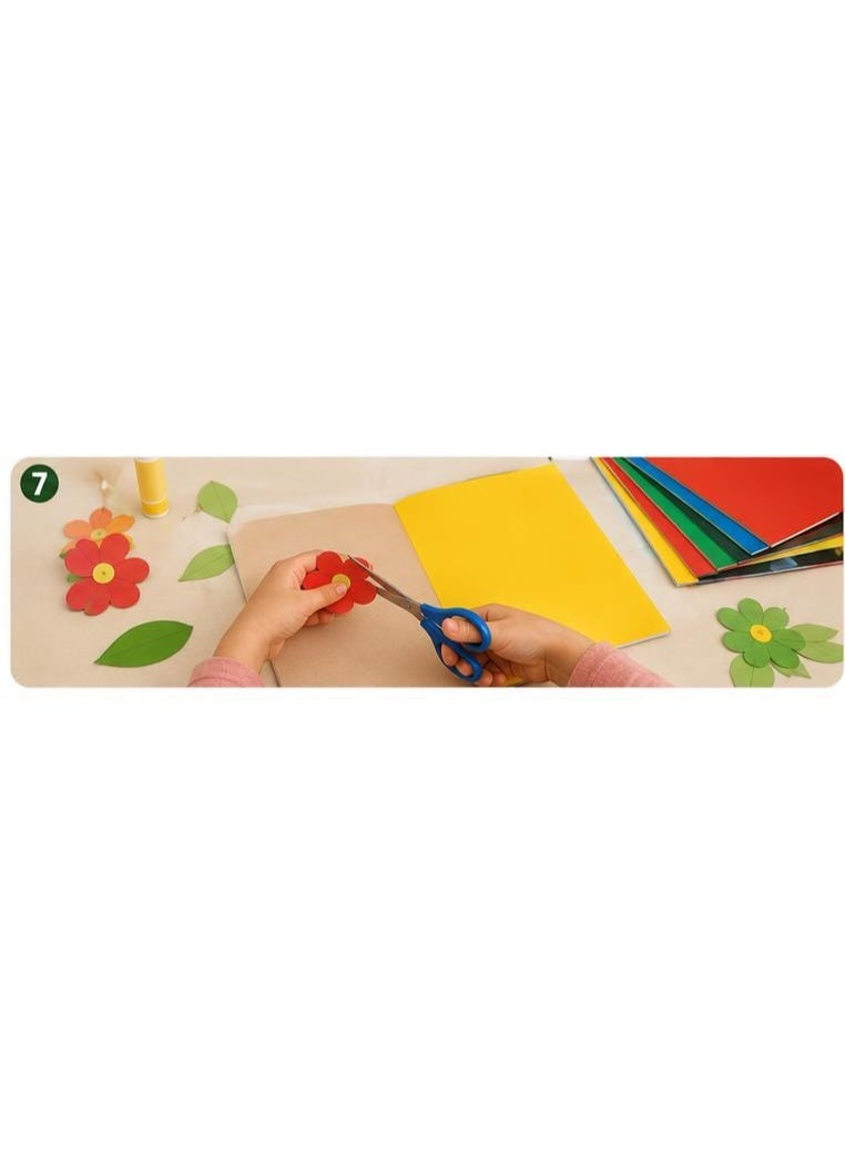 Kids' cut-and-paste paper set, 5 pieces in different colors for crafts and school activities - Image 2