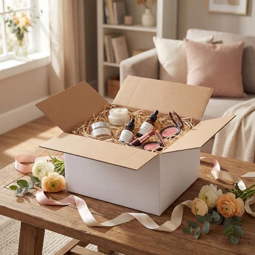 RLAVBL 8x6x4 Shipping Boxes Set of 40, White Corrugated Cardboard Box for Packing, Mailing, Business - Image 4